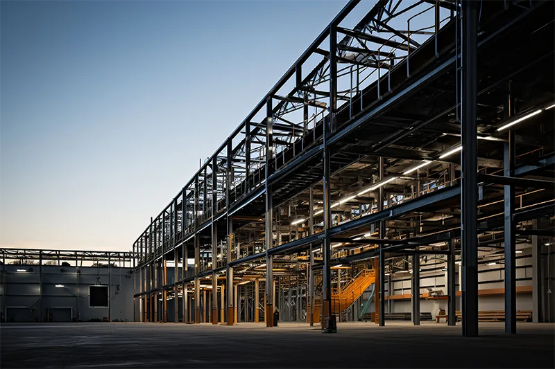 Support beams for facilities, construction